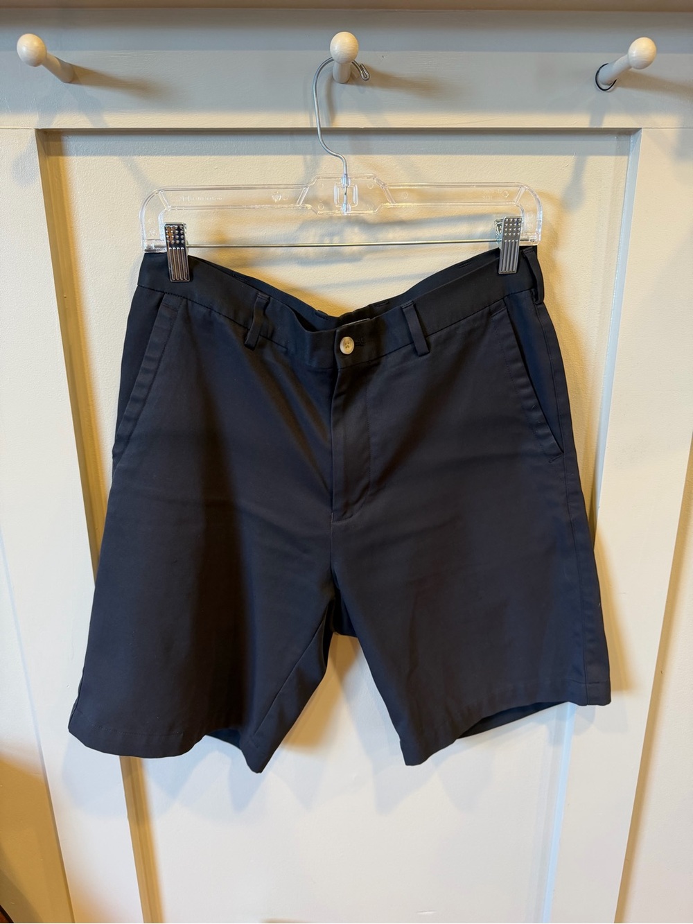 Peter Millar Navy Flat-Front Performance Shorts